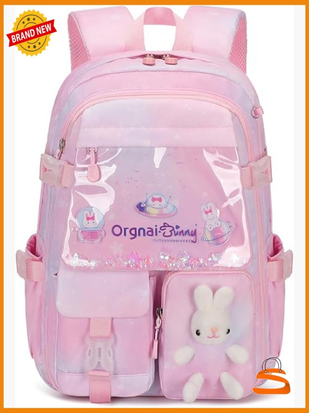 Cute Bunny Backpack with Waterproof Nylon and Adjustable Straps